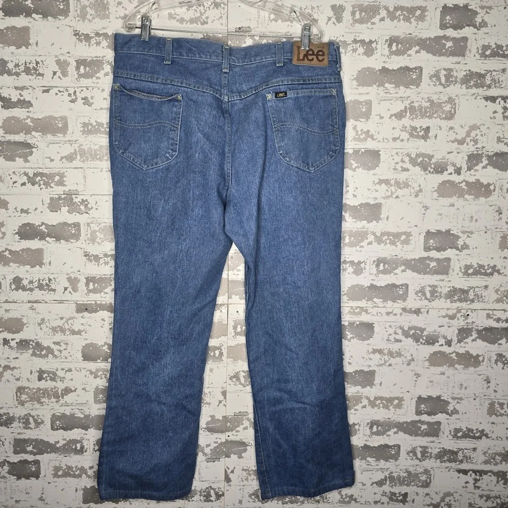 Lee Riders Jeans Mens 38x29 VTG USA 1980s Talon Zipper Union Made Medium Wash